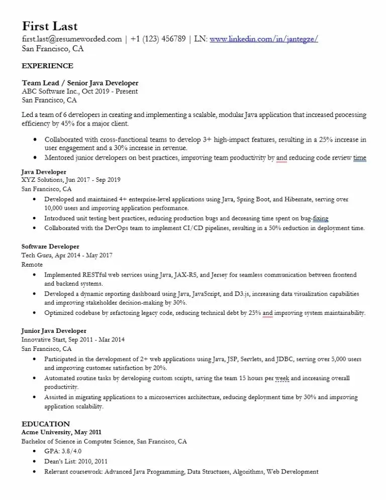 Resume Template 3 resume template preview
