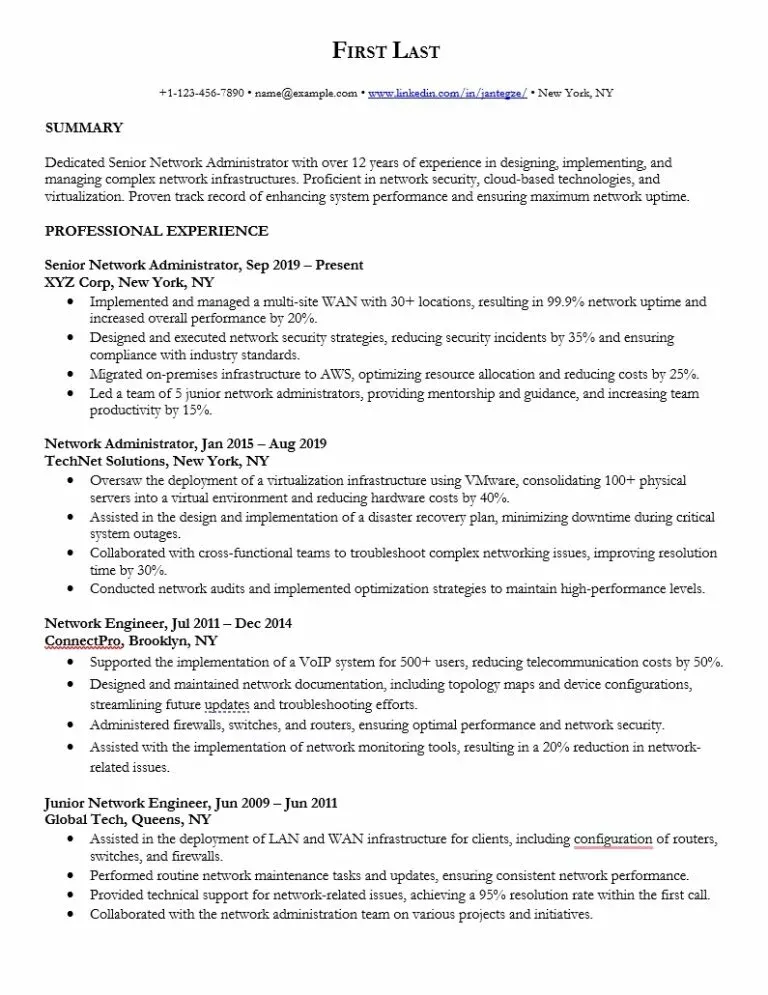 Resume Template 4 resume template preview