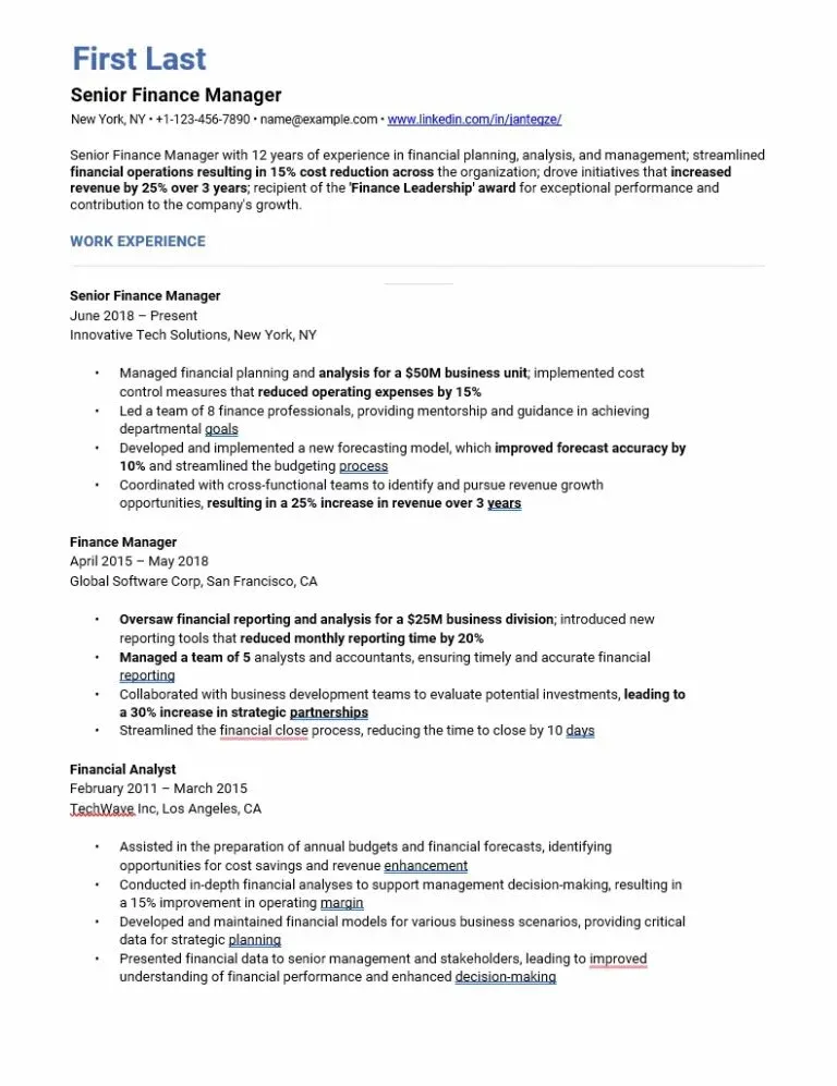 Resume Template 5 resume template preview