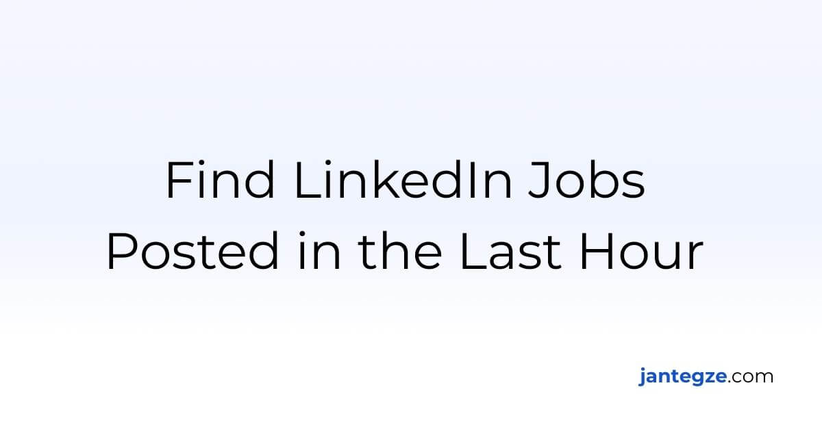 LinkedIn Job Search Tool - Advanced Filter Builder - Jan Tegze